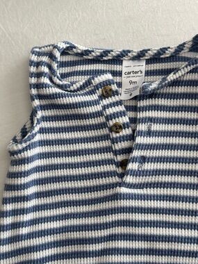 Carter's Navy and White Striped Baby Tank Top